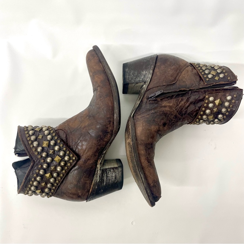 SOLD Old Gringo Women's Mini Belinda 7" Ankle Boots Size 8 B Brown Cowboy Boot - Picture 2 of 7